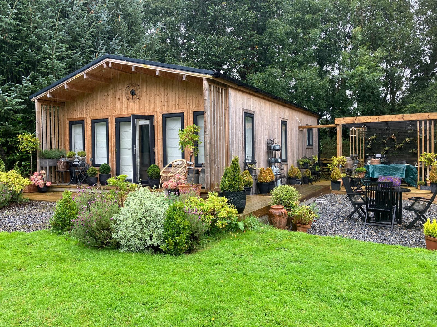 Timber garden room with decking built by Abwood