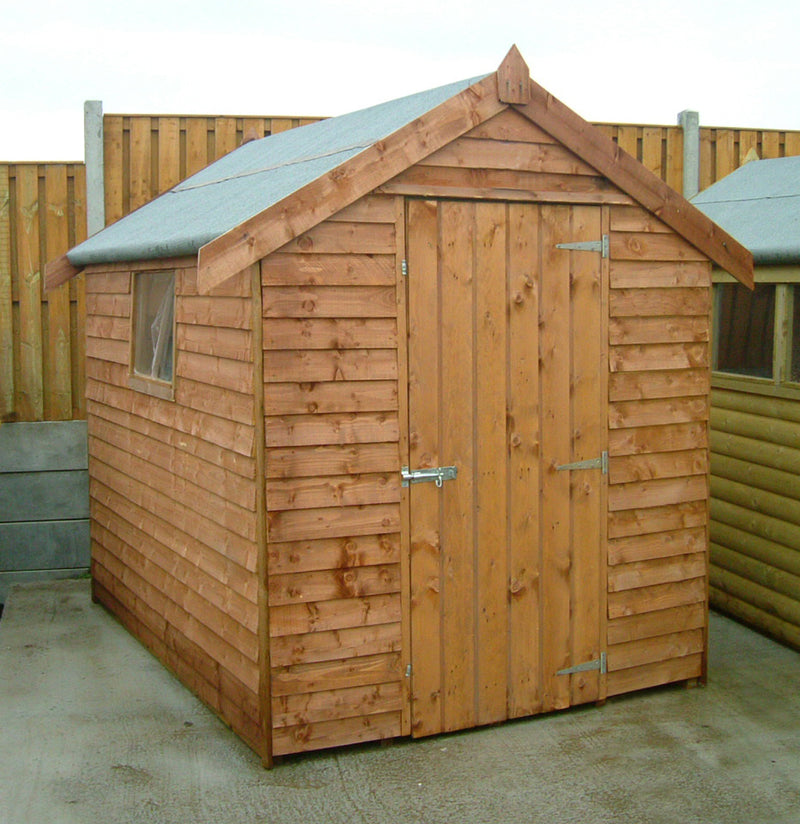 8ft x 6ft Standard Apex Garden Shed in Rustic finish