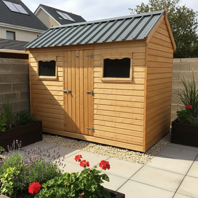 10ft x 6ft Cottage Style Garden Shed in Delux PT with optional galvanised roof