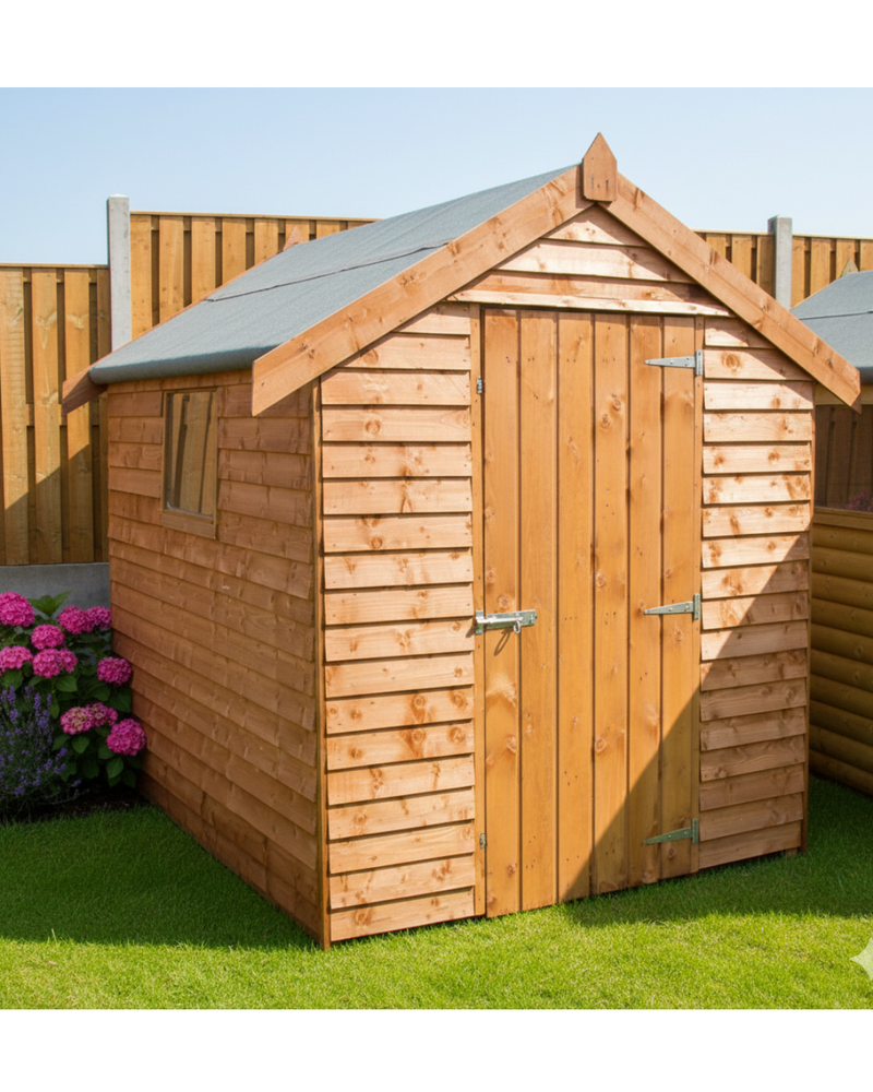6ft x 6ft Standard Apex Garden Shed in Rustic finish