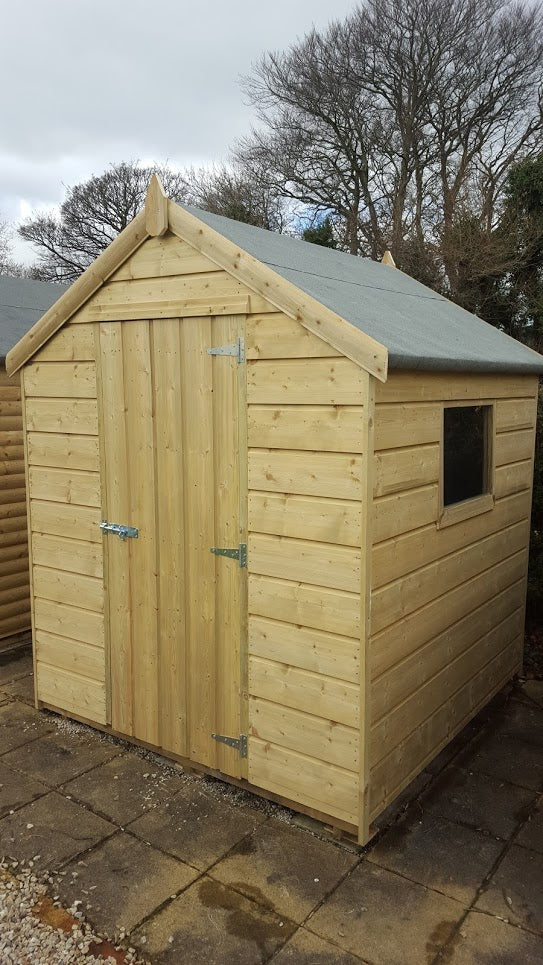 6ft x 6ft Standard Apex Garden Shed in Delux PT pressure treated timber