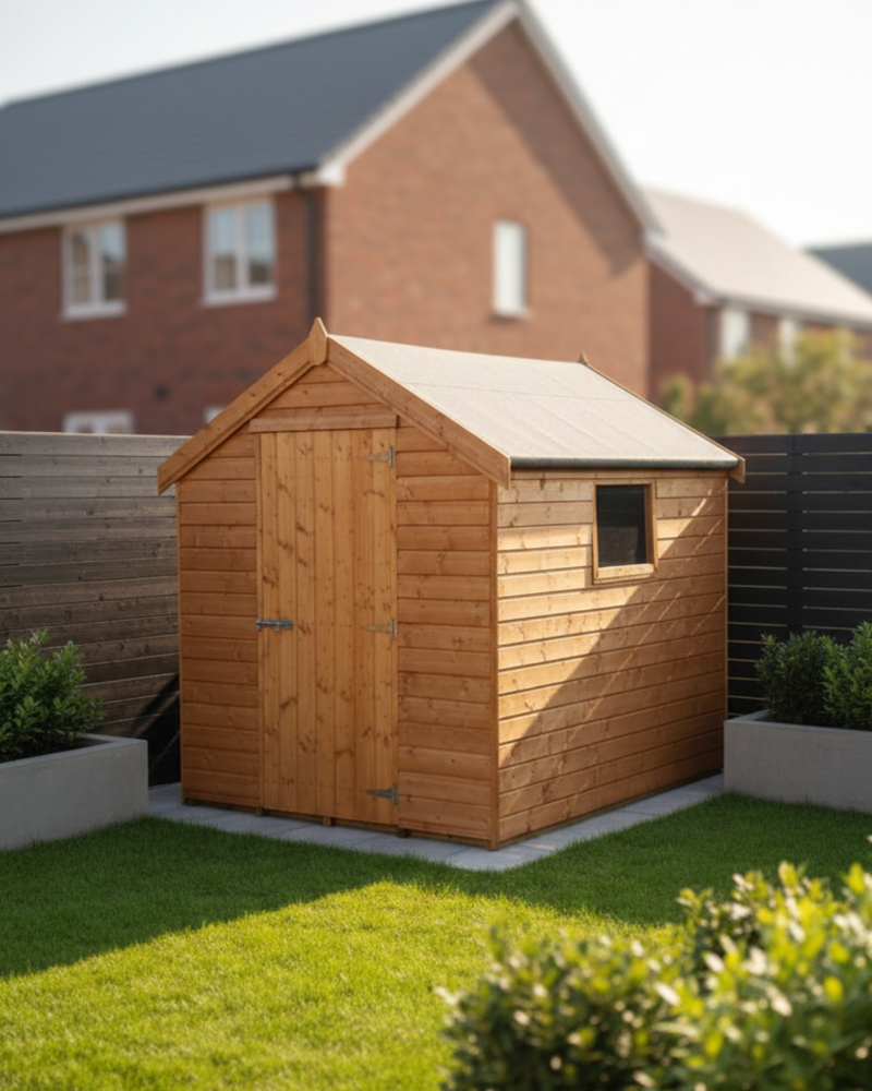 8ft x 6ft Standard Apex Garden Shed in Delux finish