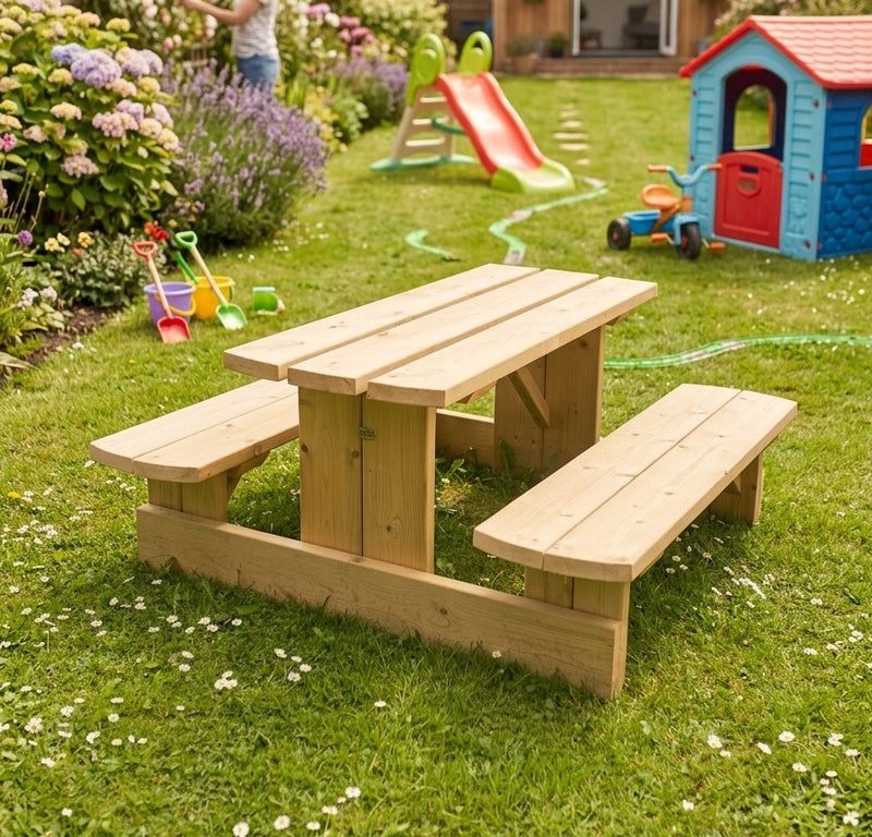 Kids wooden picnic bench, fully assembled, by Abwood