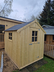 8ft x 6ft Vartry Garden Shed in pressure treated timber with shingle roof and Georgian windows