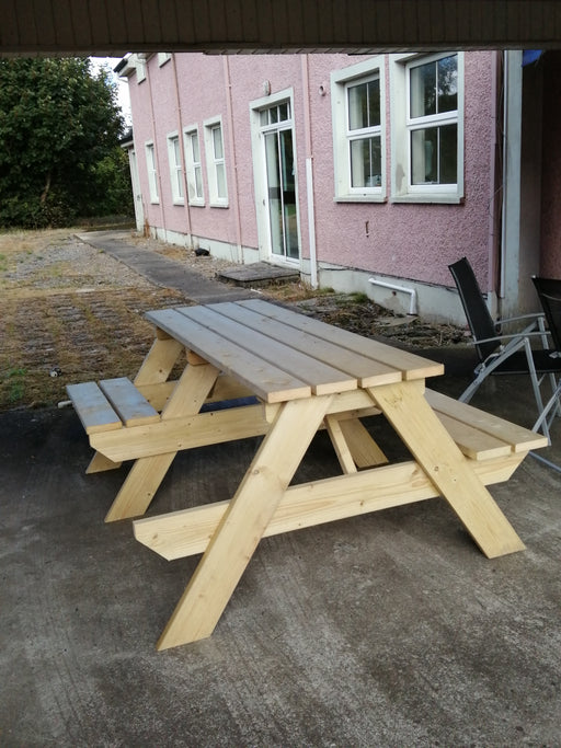 Wheelchair accessible wooden picnic bench by Abwood