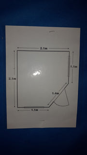 Corner Garden Shed floor plan with measurements