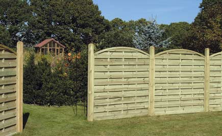 Arched horizontal timber fence panels by Abwood