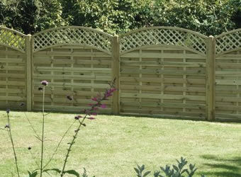 Arched lattice top fence panels by Abwood