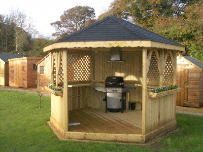 Wooden barbeque gazebo by Abwood