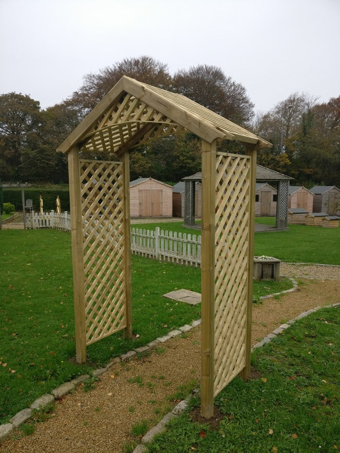 Wooden rose arch by Abwood