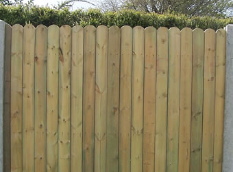 Solid cottage round top picket fencing by Abwood