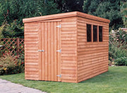 Cabin Garden Shed with single pitched roof in Rustic finish