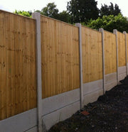 Vertical capped timber fence panel by Abwood