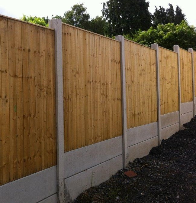 Vertical capped timber fence panel by Abwood