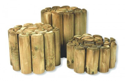 Timber log rolls for garden edging by Abwood