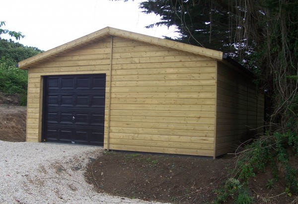 Wooden timber garages from front