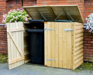 abwood wooden bin store made of timber